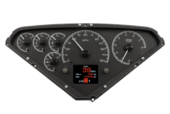1955 - 1959 Chevy Pickup HDX Instruments Gauge Kit, Direct Fit, HDX, Analog/Digital, Black Face, White/Multicolor Illuminated Numbers, White/Multicolor Illuminated Pointer, Chevy, Kit HDX-55C-PU-K HDX-55C-PU-S