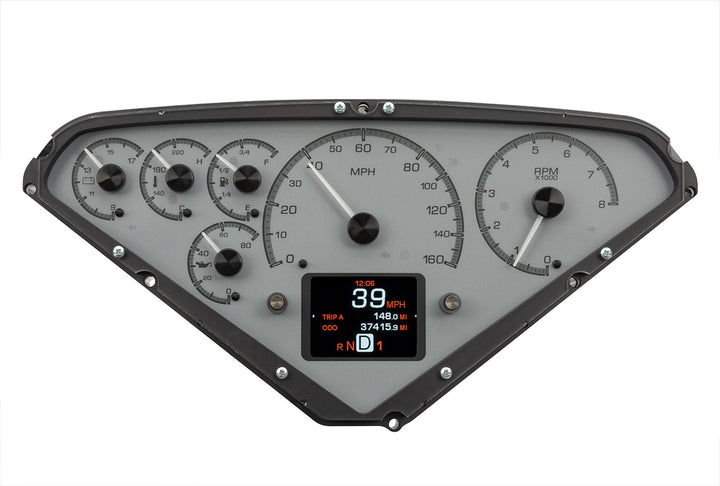 1955 - 1959 Chevy Pickup HDX Instruments Gauge Kit, Direct Fit, HDX, Analog/Digital, Black Face, White/Multicolor Illuminated Numbers, White/Multicolor Illuminated Pointer, Chevy, Kit HDX-55C-PU-K HDX-55C-PU-S