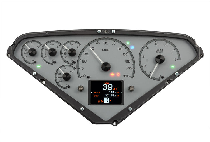 1955 - 1959 Chevy Pickup HDX Instruments Gauge Kit, Direct Fit, HDX, Analog/Digital, Black Face, White/Multicolor Illuminated Numbers, White/Multicolor Illuminated Pointer, Chevy, Kit HDX-55C-PU-K HDX-55C-PU-S