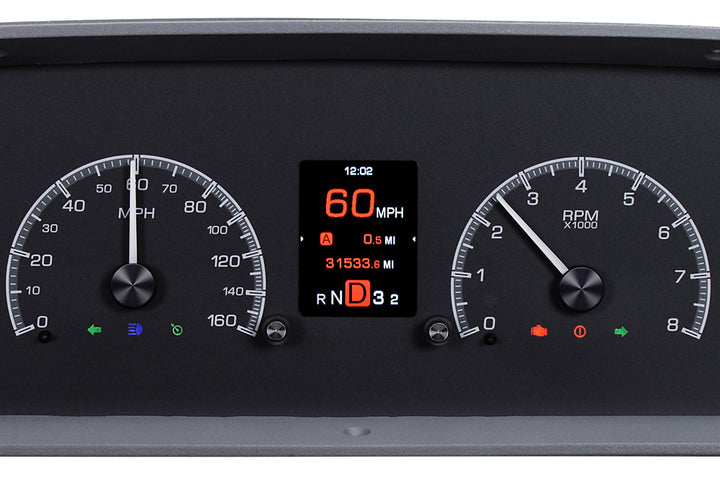 1960 - 1963 Chevy Pickup HDX Instruments Gauge Kit, Direct Fit, HDX, Analog/Digital, Black Face, White/Multicolor Illuminated Numbers, White/Multicolor Illuminated Pointer, Chevy, Kit HDX-60C-PU-K HDX-60C-PU-S