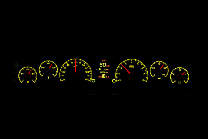1960 - 1963 Chevy Pickup HDX Instruments Gauge Kit, Direct Fit, HDX, Analog/Digital, Black Face, White/Multicolor Illuminated Numbers, White/Multicolor Illuminated Pointer, Chevy, Kit HDX-60C-PU-K HDX-60C-PU-S