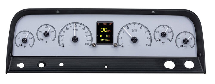 1964 - 1966 Chevy Pickup HDX Instruments Gauge Kit, Direct Fit, HDX, Analog/Digital, Black Face, White/Multicolor Illuminated Numbers, White/Multicolor Illuminated Pointer, Chevy, Kit HDX-64C-PU-K HDX-64C-PU-S