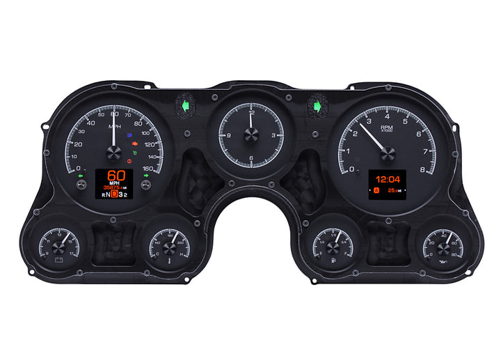 1967- 1972 Chevy / GMC  Pickup HDX Instruments Gauge Kit, Direct Fit, HDX, Analog/Digital, Black Face, White/Multicolor Illuminated Numbers, White/Multicolor Illuminated Pointer, Chevy, Kit HDX-67C-PU-K HDX-67C-PU-S