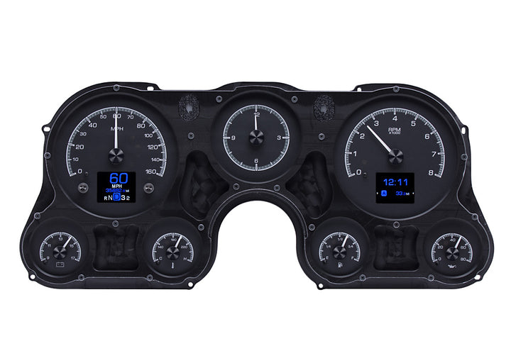 1967- 1972 Chevy / GMC  Pickup HDX Instruments Gauge Kit, Direct Fit, HDX, Analog/Digital, Black Face, White/Multicolor Illuminated Numbers, White/Multicolor Illuminated Pointer, Chevy, Kit HDX-67C-PU-K HDX-67C-PU-S