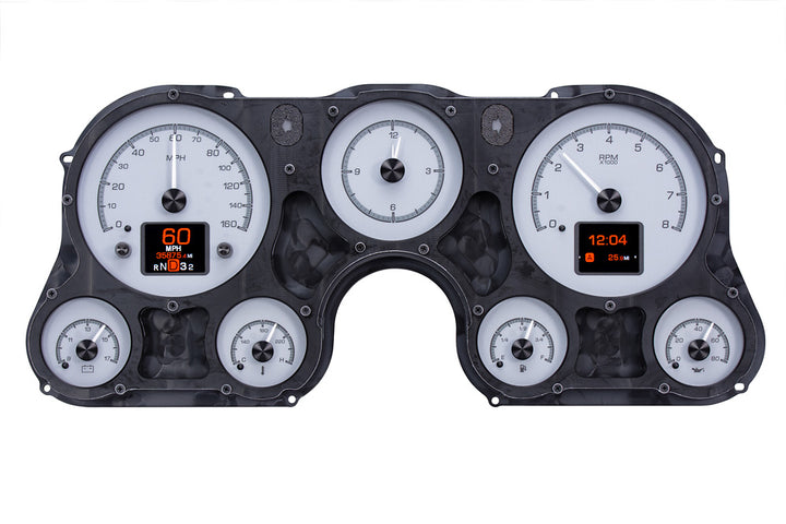 1967- 1972 Chevy / GMC  Pickup HDX Instruments Gauge Kit, Direct Fit, HDX, Analog/Digital, Black Face, White/Multicolor Illuminated Numbers, White/Multicolor Illuminated Pointer, Chevy, Kit HDX-67C-PU-K HDX-67C-PU-S