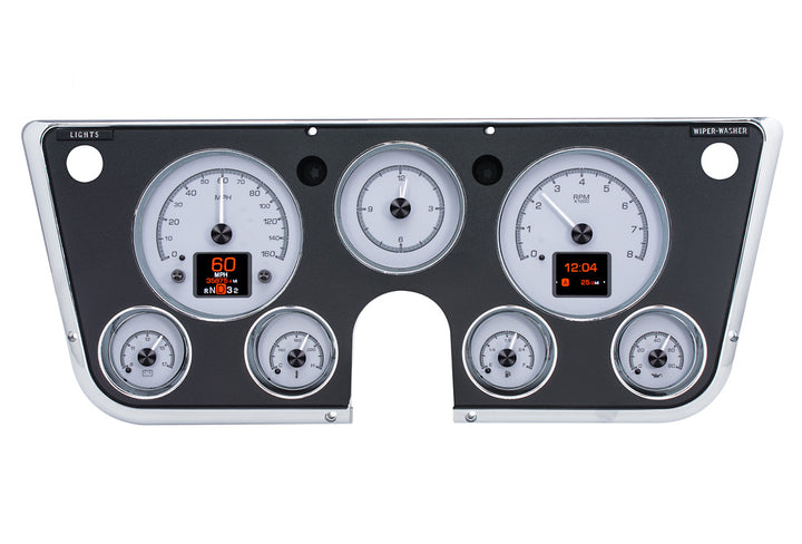 1967- 1972 Chevy / GMC  Pickup HDX Instruments Gauge Kit, Direct Fit, HDX, Analog/Digital, Black Face, White/Multicolor Illuminated Numbers, White/Multicolor Illuminated Pointer, Chevy, Kit HDX-67C-PU-K HDX-67C-PU-S