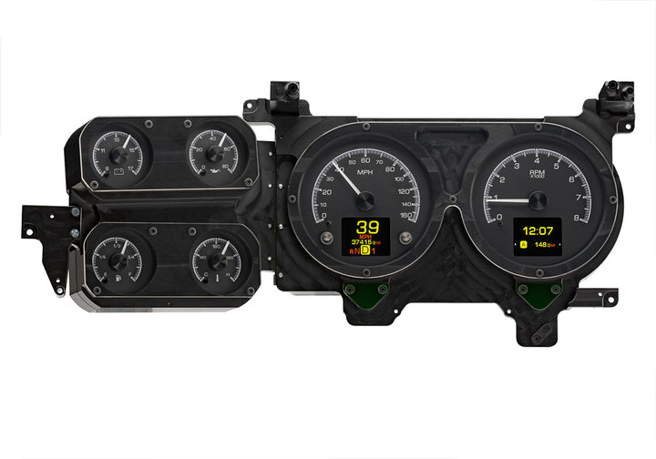 1973- 87 Chevy Pickup, 1973- 91 Chevy Blazer, GMC Jimmy and Suburban HDX Instruments Gauge Kit, Direct Fit, HDX, Analog/Digital, Black Face, White/Multicolor Illuminated Numbers, White/Multicolor Illuminated Pointer, Chevy, Kit  HDX-73C-PU-S HDX-73C-PU-K
