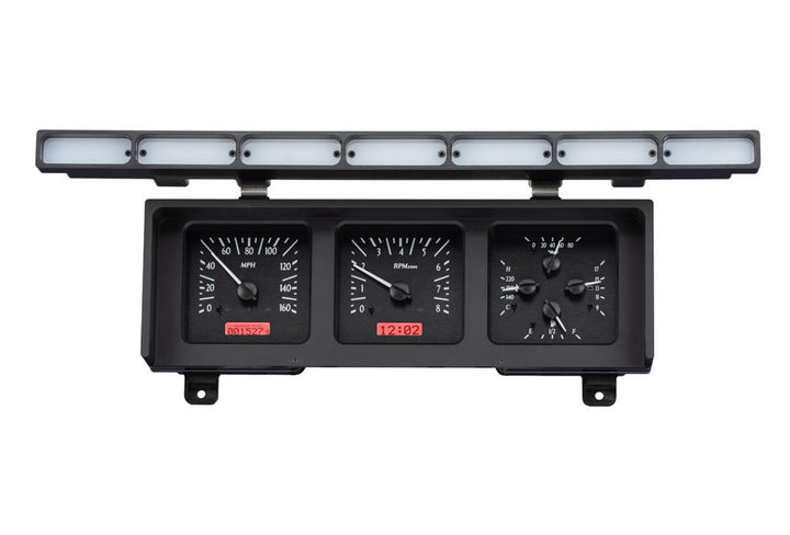 1980 - 1986 Ford truck and Bronco Gauge Kit, Direct Fit, VHX, Analog/Digital, Black Face, White/Multicolor Illuminated Numbers, White/Multicolor Illuminated Pointer, Ford, Kit, VHX-80F-PU-S