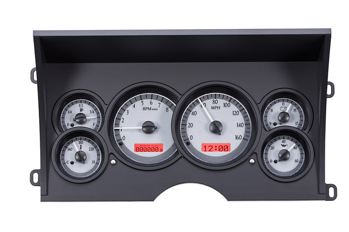 1988 - 1994 Chevy Truck Gauge Kit, Direct Fit, VHX, Analog/Digital, Black Face, White/Multicolor Illuminated Numbers, White/Multicolor Illuminated Pointer, Ford, Kit  VHX-88C-PU