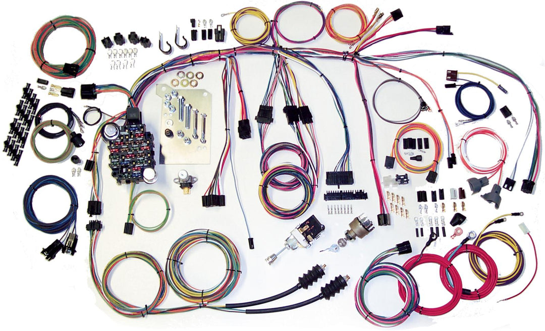 1960-1966 Chevy Truck Classic Update Series Wiring Harness laid out.