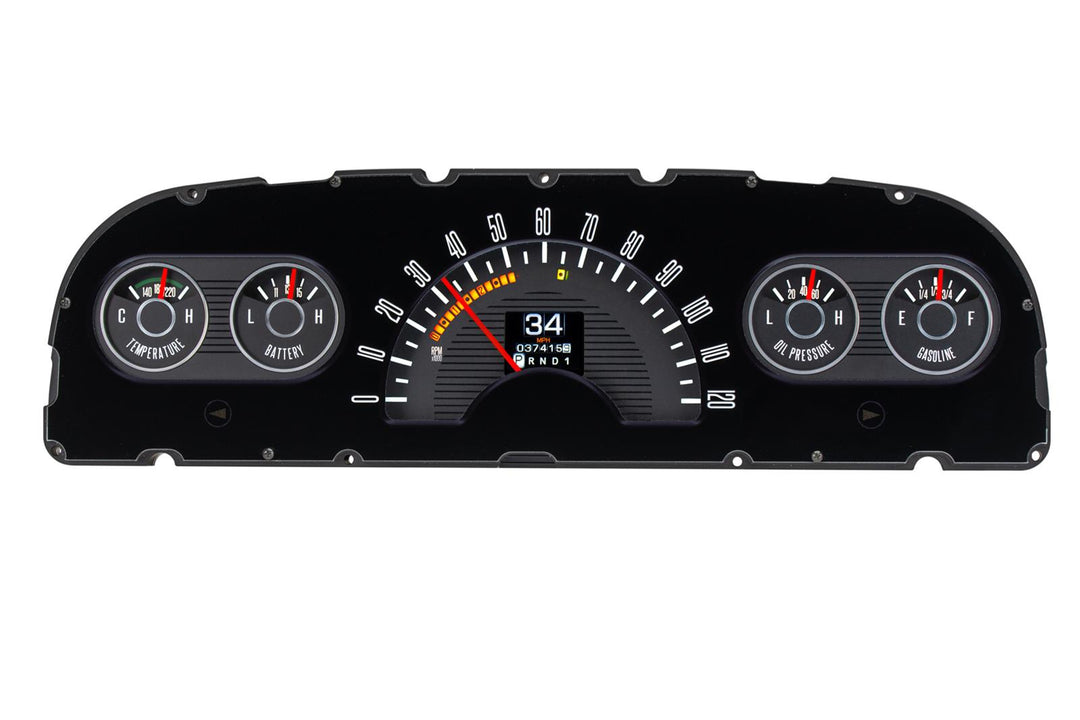 1960-1963 RTX Chevy gauges power on.