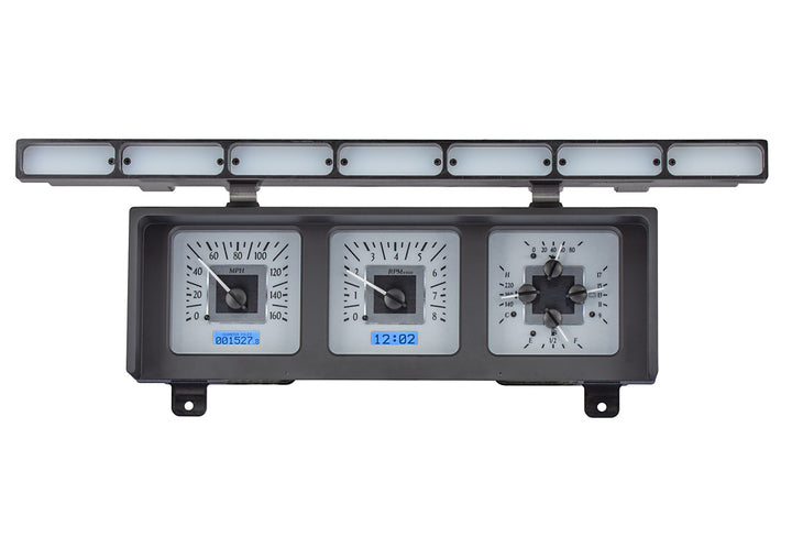 1980 - 1986 Ford truck and Bronco Gauge Kit, Direct Fit, VHX, Analog/Digital, Black Face, White/Multicolor Illuminated Numbers, White/Multicolor Illuminated Pointer, Ford, Kit, VHX-80F-PU-S