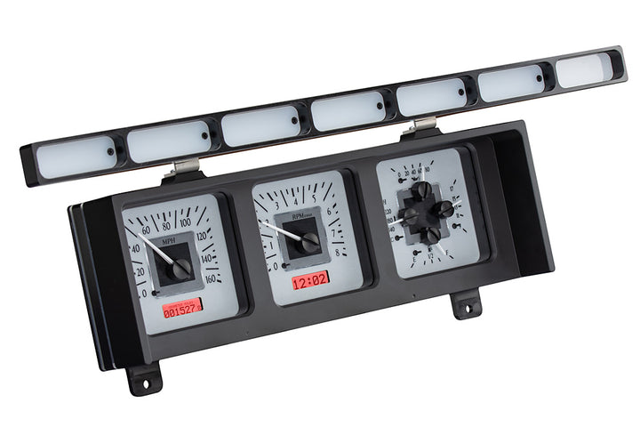 1980 - 1986 Ford truck and Bronco Gauge Kit, Direct Fit, VHX, Analog/Digital, Black Face, White/Multicolor Illuminated Numbers, White/Multicolor Illuminated Pointer, Ford, Kit, VHX-80F-PU-S
