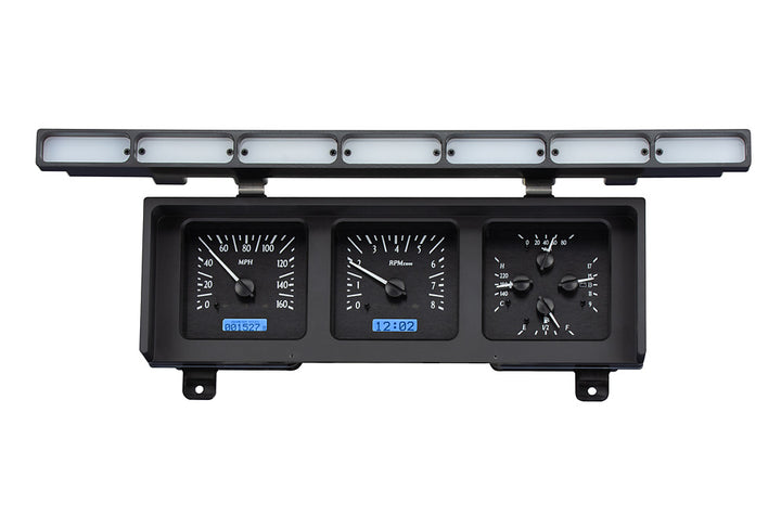 1980 - 1986 Ford truck and Bronco Gauge Kit, Direct Fit, VHX, Analog/Digital, Black Face, White/Multicolor Illuminated Numbers, White/Multicolor Illuminated Pointer, Ford, Kit, VHX-80F-PU-S
