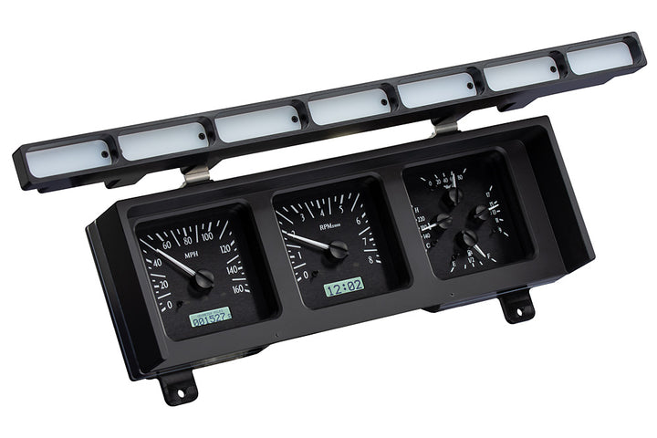 1980 - 1986 Ford truck and Bronco Gauge Kit, Direct Fit, VHX, Analog/Digital, Black Face, White/Multicolor Illuminated Numbers, White/Multicolor Illuminated Pointer, Ford, Kit, VHX-80F-PU-S