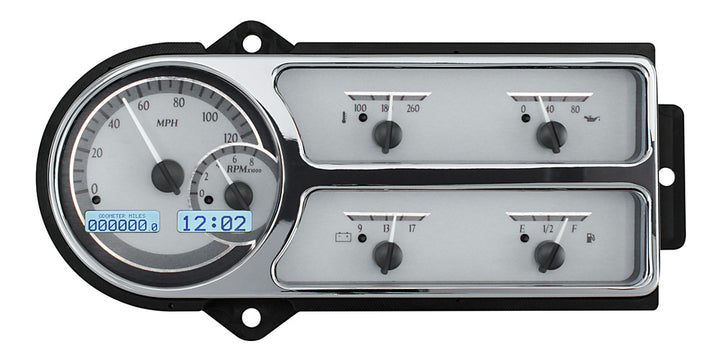 1948 - 1950 Ford truck Gauge Kit, Direct Fit, VHX, Analog/Digital, Black Face, White/Multicolor Illuminated Numbers, White/Multicolor Illuminated Pointer, Ford, Kit VHX-48F-PU