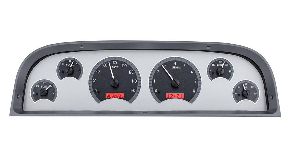 1960 - 1963 Chevy Truck Gauge Kit, Direct Fit, VHX, Analog/Digital, Black Face, White/Multicolor Illuminated Numbers, White/Multicolor Illuminated Pointer, Ford, Kit VHX-60C-PU