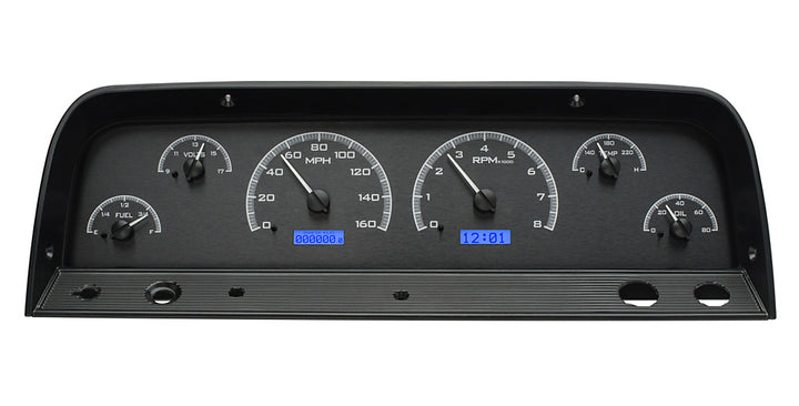 1964 - 1966 Chevy Truck Gauge Kit, Direct Fit, VHX, Analog/Digital, Black Face, White/Multicolor Illuminated Numbers, White/Multicolor Illuminated Pointer, Ford, Kit VHX-64C-PU