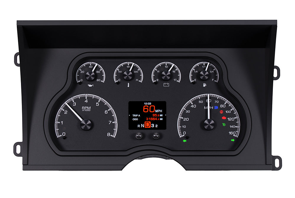 1988- 1994 Chevy / GMC Pickup HDX Instruments Gauge Kit, Direct Fit, HDX, Analog/Digital, Black Face, White/Multicolor Illuminated Numbers, White/Multicolor Illuminated Pointer, Chevy, Kit HDX-88C-PU-K HDX-88C-PU-S