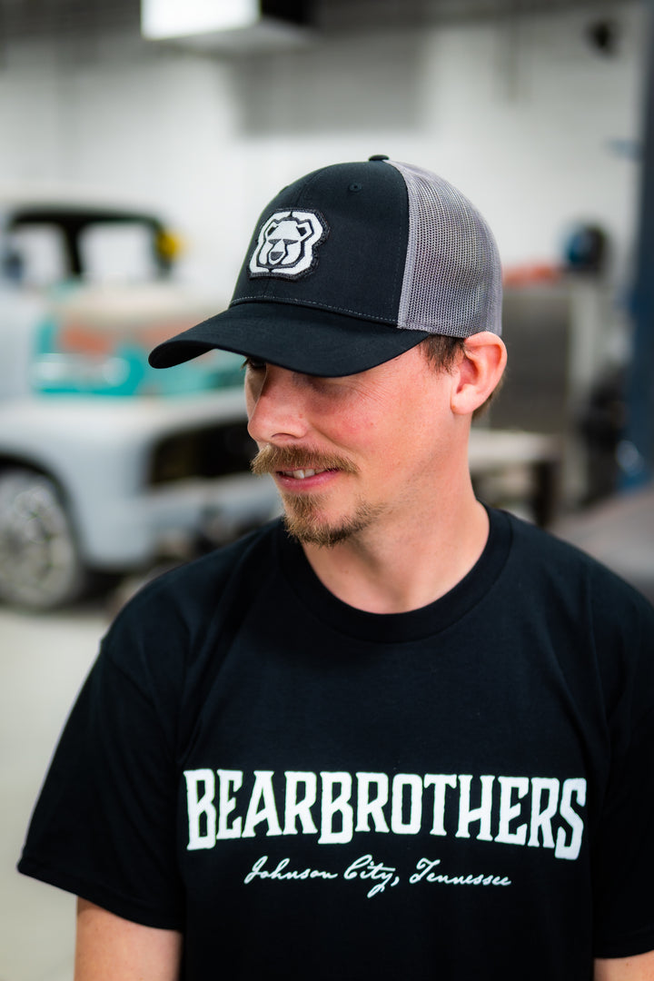 Bear Brothers ICON White Patch Hat - Black/Charcoal