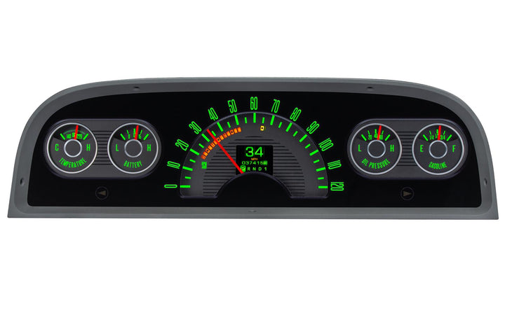 1960-1963 RTX Chevy gauges color green.