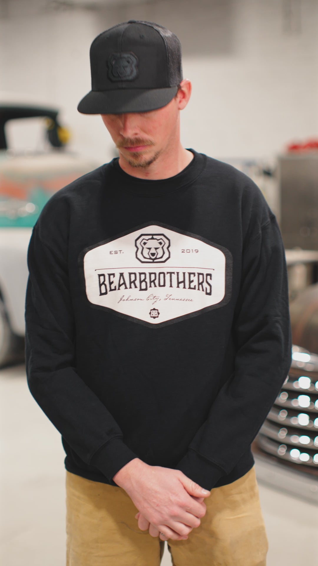 Bear Brothers Classic Logo - Black Crew Neck